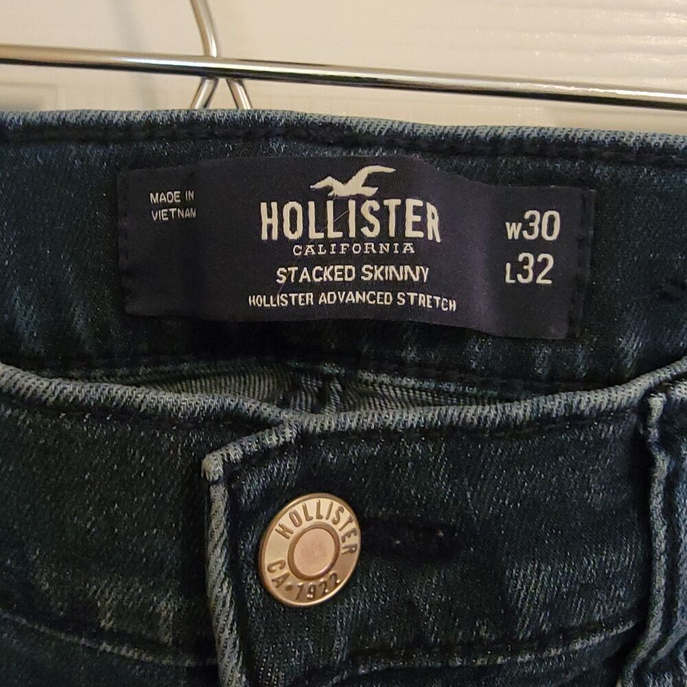 Hollister Stacked Skinny Jeans Medium Wash With Distressing W30 L32 - Picture 4 of 5